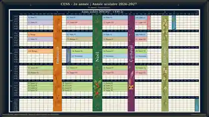 Calendrier annuel CESS 2026-2027 restructuré